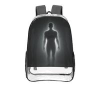CNTDBU Mochila transparente con forma de vidrio esmerilado de 16 pulgadas, resistente, aprobada por estadios, bolsa de libros de PVC transparente, parte inferior reforzada, mochila de viaje unisex