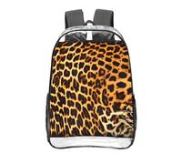CNTDBU Mochila transparente de 16 pulgadas de PVC transparente aprobada para estadios, bolsillo frontal con estampado personalizado en todo el mundo, mochila ligera de viaje, unisex