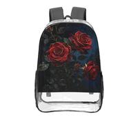 CNTDBU Mochila transparente de 16 pulgadas, resistente, aprobada por estadios, PVC, parte inferior reforzada, unisex