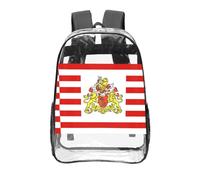 CNTDBU Mochila transparente de 40,6 cm con diseño de bandera del Senado de Bremen, bolsa de PVC transparente aprobada para estadios, bolsillo frontal con estampado personalizado, mochila de viaje
