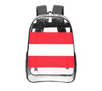 CNTDBU Mochila transparente de bandera austriaca de 16 pulgadas, bolsa de PVC transparente aprobada para estadios, bolsillo frontal con estampado personalizado, mochila ligera de viaje, unisex