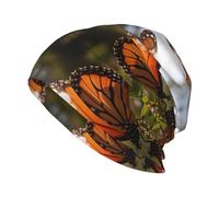 CNTDBU Monarch Butterfly- Gorro unisex con estampado completo de calavera, suave y elástico para invierno, sombrero novedoso de doble cara, regalo divertido para hombres, mujeres y parejas, color
