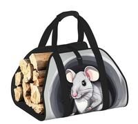 CNTDBU Mouse in the Hole - Bolsa de transporte de leña de lona resistente, impermeable, con asas acolchadas