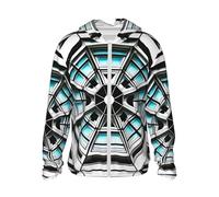 CNTDBU Octagon Building - Sudadera con capucha con protección solar, ligera, transpirable, para hombres y mujeres, chaqueta UV para senderismo, correr, viajes, Negro, Altoa única