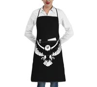 CNTDBU PaBlack and White Eagle Delantal de cocina impermeable para hombres y mujeres, resistente a las manchas, babero de cocina con bolsillo profundo, delantal de chef ajustable resistente para