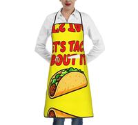 CNTDBU PaLets Taco About - Delantal de cocina impermeable para hombres y mujeres, resistente a las manchas, babero de cocina con bolsillo profundo, delantal de chef ajustable y resistente para hornear