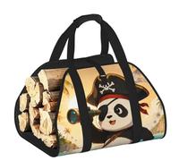 CNTDBU Panda - Bolsa de transporte de leña con diseño de ojo de pirata, bolsa de lona resistente, impermeable, transportador de madera con asas acolchadas
