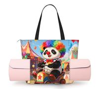 CNTDBU Panda Clown - Bolsa de yoga para mujer, bolsa de gimnasio grande con soporte para esterilla de yoga, bolsa de hombro ligera para entrenamiento, viajes, playa