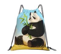 CNTDBU Panda Hold - Mochila grande de bambú, impermeable, ligera, para deportes de gimnasio, mochila casual con cordón para viajes, senderismo