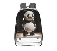 CNTDBU Panda Plaster - Mochila transparente de 40,6 cm, resistente, aprobada por estadios, PVC, parte inferior reforzada, mochila de viaje, unisex