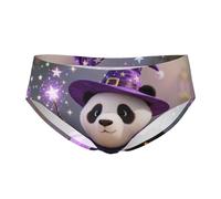 CNTDBU Panda Wizard Magic - Calzoncillos triangulares para hombre, ropa interior elástica y transpirable con bolsa, cintura sin etiquetas, absorbe la humedad para uso diario, Negro, S