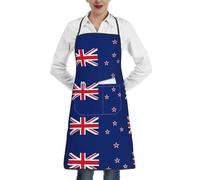 CNTDBU PaNew Zealand Flag - Delantal de cocina impermeable para hombres y mujeres, resistente a las manchas, babero de cocina con bolsillo profundo, delantal de chef ajustable y resistente para