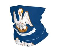 CNTDBU Pañuelo deportivo multifuncional con la bandera del estado de Louisiana, sin costuras, elástico, máscara facial, diadema, polaina para ciclismo, correr, senderismo, playa y esquí