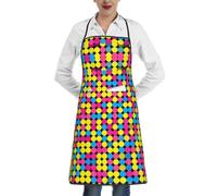 CNTDBU PaPolka Dot Grid Delantal de cocina impermeable para hombres y mujeres, babero de cocina resistente a las manchas con bolsillo profundo, delantal de chef ajustable resistente para hornear