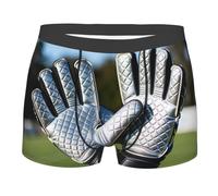 CNTDBU Par de guantes de portero tipo bóxer para hombre con bolsa de contorno, ropa interior elástica suave, transpirable, cintura sin etiquetas, absorbe la humedad, calzoncillos atléticos, Negro, S