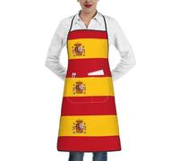 CNTDBU PaSpanish - Delantal de cocina impermeable para hombres y mujeres, resistente a las manchas, babero de cocina con bolsillo profundo, delantal de chef ajustable y resistente para hornear