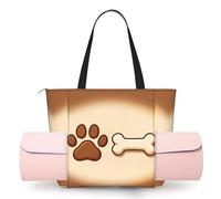 CNTDBU Paw Print Bone - Bolsa de yoga para mujer, bolsa de gimnasio grande con soporte para esterilla de yoga, bolsa de hombro ligera para entrenamiento, viajes, playa