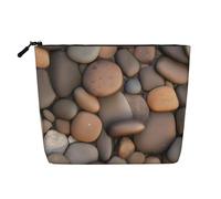 CNTDBU Pebbles in the beach - Bolsa de maquillaje con textura de cáñamo, impermeable, grande, organizador de cosméticos para artículos de tocador de viaje y artículos esenciales diarios