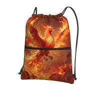 CNTDBU Phoenix Rebirth - Mochila con cordón y cremallera, impermeable, ligera, para deportes de gimnasio, bolsa de cincha ajustable para viajes y senderismo