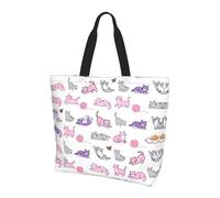 CNTDBU Playful Kittens - Bolsa de hombro grande para mujer, ligera, impermeable, bolsa de compras reutilizable con bolsillo interior para el trabajo y viajes