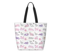 CNTDBU Playful Kittens Tyvek - Bolsa de compras reutilizable, ligera, plegable, de papel, impermeable, duradera, respetuosa con el medio ambiente, para compras, trabajo, viajes
