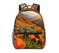 CNTDBU Poppy fields - Mochila ligera e informal para adultos, mochila de viaje de gran capacidad con correas acolchadas, bolsa de viaje resistente al agua