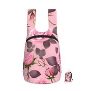 CNTDBU Pretty Pink Roses - Mochila plegable de 16 l, ligera, plegable, para viajes, impermeable, con cremallera, para hombres y mujeres