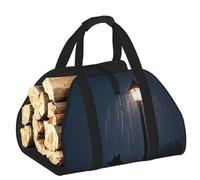 CNTDBU Rain Night Wolf - Bolsa de transporte de leña de lona resistente, impermeable, con asas acolchadas