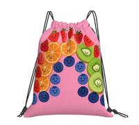 CNTDBU Rainbow Fruit Platter - Bolsa grande con cincha, impermeable, ligera, para gimnasio, deportes, mochila casual con cordón para viajes, senderismo
