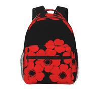 CNTDBU Red Poppy - Mochila ligera e informal para adultos, mochila de viaje de gran capacidad con correas acolchadas, bolsa de viaje resistente al agua