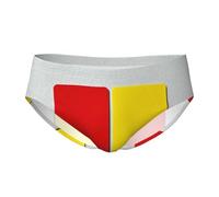 CNTDBU Red Yellow Card - Calzoncillos triangulares para hombre, ropa interior elástica y transpirable con bolsa, cintura sin etiquetas, absorbe la humedad para uso diario, Negro, L