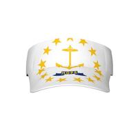 CNTDBU Rhode Island State Flag - Visera solar para adultos, gorra deportiva abierta con banda para el sudor, cierre de ajustable, visera ligera para correr para hombres y mujeres, color negro