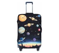 CNTDBU Saturn Jupiter Earth - Funda elástica para maleta, protector de equipaje elástico para viajes, resistente a los arañazos, se adapta a la mayoría de maletas, Black, XL, bohemio