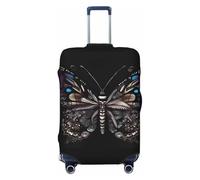 CNTDBU Science Butterfly - Funda elástica para maleta, protector de equipaje elástico para viajes, resistente a los arañazos, se adapta a la mayoría de maletas, Black, L, bohemio