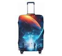 CNTDBU Science Fiction Future - Funda elástica para maleta, protector de equipaje elástico para viajes, resistente a los arañazos, se adapta a la mayoría de maletas, Black, L, bohemio