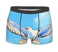 CNTDBU Seagulls in flight - Calzoncillos tipo bóxer para hombre con bolsa de contorno, ropa interior elástica suave, transpirable, atlético, cintura sin etiquetas, Negro, XXL
