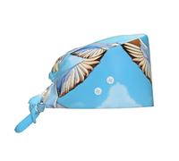 CNTDBU Seagulls in Flight - Gorra de trabajo con botones, gorro de chef suave para limpiar la cocina, gorra ajustable para spa, salón de belleza, sombrero unisex negro