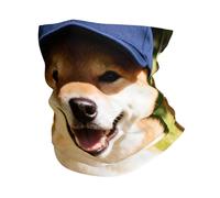 CNTDBU Smiling Shiba Inu - Pañuelo deportivo multifuncional, sin costuras, elástico, máscara facial, diadema, polaina para ciclismo, correr, senderismo, playa, esquí