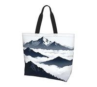 CNTDBU Snow Mountain Peak - Bolsa de hombro grande para mujer, ligera, impermeable, bolsa de compras reutilizable con bolsillo interior para el trabajo y viajes