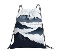 CNTDBU Snow Mountain Peak - Mochila grande impermeable y ligera para deportes de gimnasio, mochila casual con cordón para viajes, senderismo