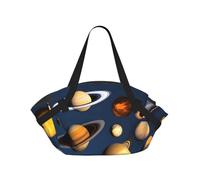 CNTDBU Solar System Planets - Manta de picnic 2 en 1, plegable, impermeable, redonda, para parque de playa, bolsa portátil de camping con bolsillos de almacenamiento para aventuras al aire libre