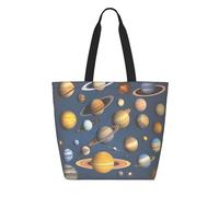 CNTDBU Solar System Planets Tyvek - Bolsa de compras reutilizable, ligera, plegable, de papel, impermeable, duradera, respetuosa con el medio ambiente, para compras, trabajo, viajes