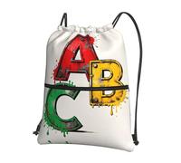 CNTDBU Stencil Spray ABC Mochila con cordón y cremallera, impermeable, ligera, para gimnasio, deportes, bolsa ajustable para viajes, senderismo