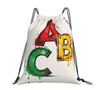 CNTDBU Stencil Spray Abc - Mochila grande impermeable y ligera para deportes de gimnasio, mochila casual con cordón para viajes, senderismo