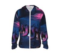 CNTDBU Sudadera con capucha para dormir con protección solar, ligera, transpirable, para hombres y mujeres, chaqueta UV para senderismo, correr, viajes, Negro, Altoa única