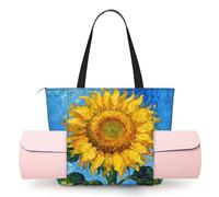 CNTDBU Sunflower Blue Sky - Bolsa de yoga para mujer, bolsa de gimnasio grande con soporte para esterilla de yoga, bolsa de hombro ligera para entrenamiento, viajes, playa