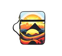 CNTDBU Sunrise Mountain - Bolsa de estudio bíblico con asas, organizador resistente al agua para viajes a la iglesia, soporte para bolígrafo, tablet, bolsillo para diario