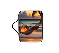 CNTDBU Sunset Beach - Hamaca de estudio bíblico con asas, organizador resistente al agua para viajes a la iglesia, soporte para bolígrafo, tablet, bolsillo para diario