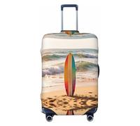 CNTDBU Surfboard Wave Beach - Funda elástica para maleta, protector de equipaje para viajes, resistente a los arañazos, se adapta a la mayoría de maletas, Black, M, bohemio