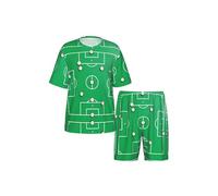 CNTDBU Tactics Board Formation - Conjunto de pijama de manga corta para hombre, suave, transpirable, ropa de dormir de verano, ropa de descanso ligera con bolsillos para el hogar, Negro, L